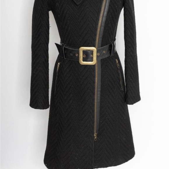 Mackage wool coat with leather belt - Picture 5 of 5